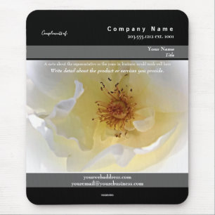 Alfombrilla De Ratón Flor Blanca Mousepad promocional. Tema - HAMbyWG