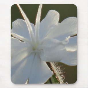 Alfombrilla De Ratón Flor blanca resplandeciente de Mousepad