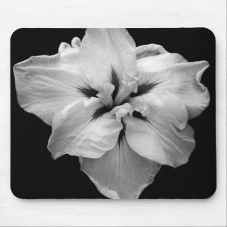 Alfombrilla De Ratón Flor blanca y negra