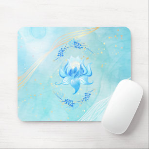 Alfombrilla De Ratón Flor Celeste Azul Turquesa – Diseño de Loto Pacífi