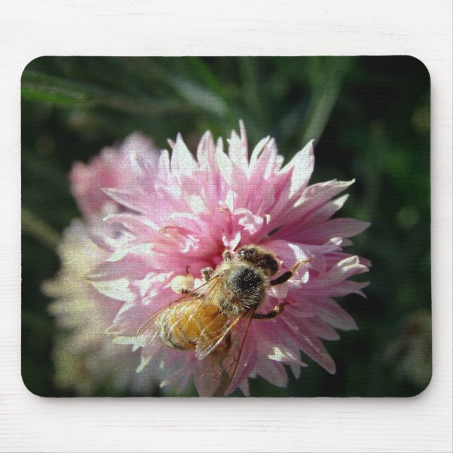 Alfombrilla De Ratón Flor de abeja y rosa (Frente)