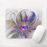 Flor de arte fractal enérgica y colorida