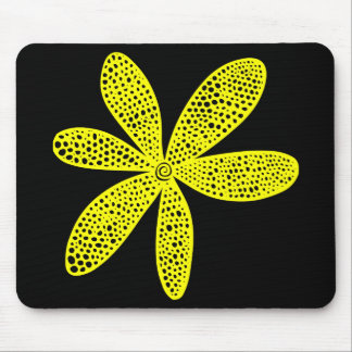 Alfombrilla De Ratón Flor de bonito - Amarillo sobre negro