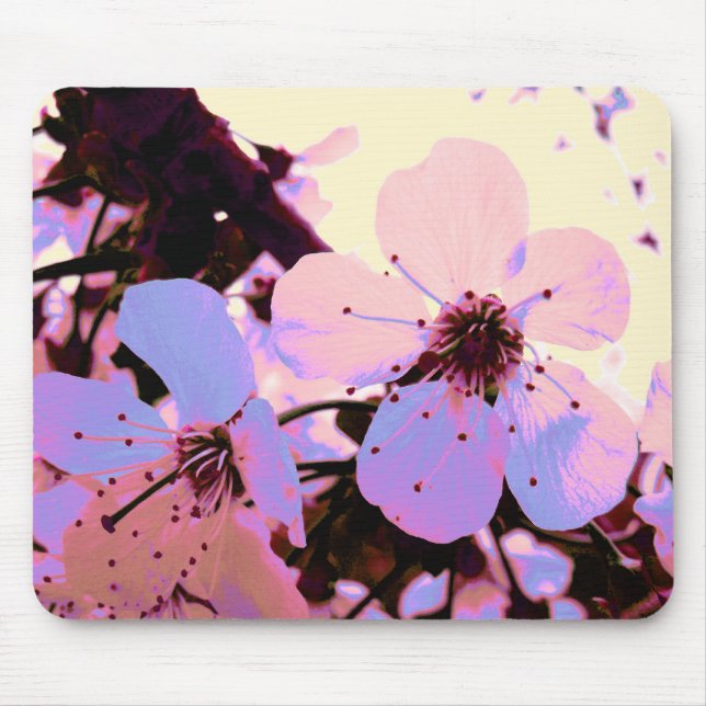 Alfombrilla De Ratón Flor de cerezo rosa (Frente)