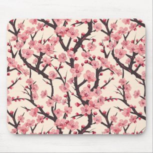 Alfombrilla De Ratón Flor de Cerezo Rosa Sakura Japonesa Rama Oscura Cr