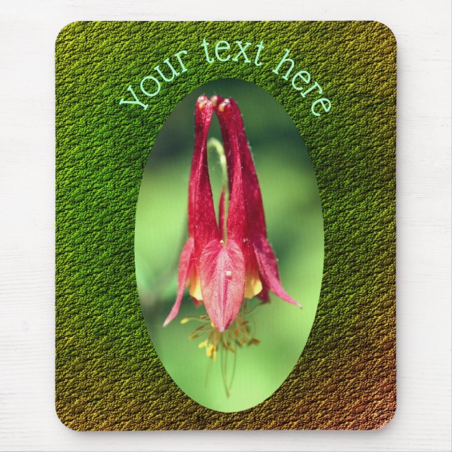 Alfombrilla De Ratón Flor de Columbina Roja Personalizada (Frente)