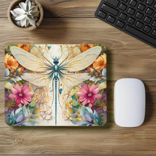 Alfombrilla De Ratón Flor De Dragón Y Flores Silvestres