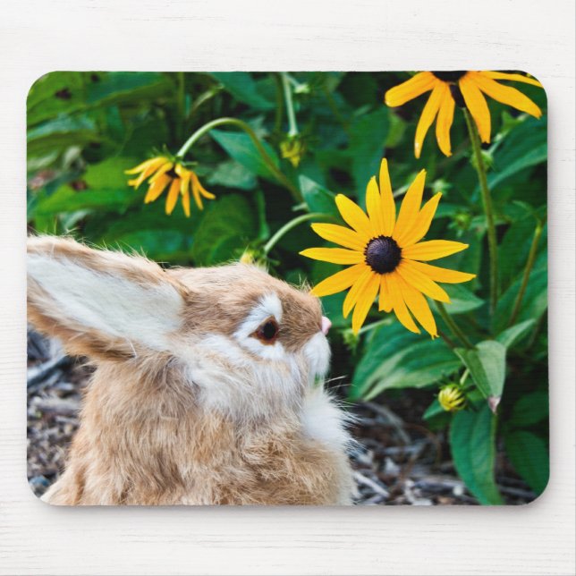 Alfombrilla De Ratón flor de esnifado de conejito (Frente)