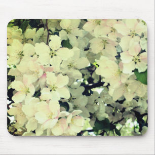 Alfombrilla De Ratón Flor de flores de primavera blanca