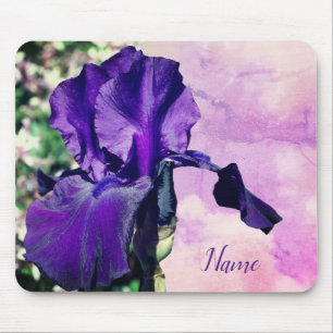 Alfombrilla De Ratón Flor de iris morado personalizada