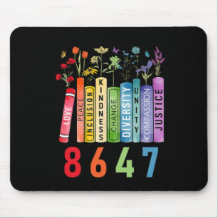 Alfombrilla De Ratón Flor de libro de derechos iguales contra mujeres f
