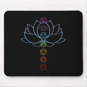 Alfombrilla De Ratón Flor de Loto Espiritual Zen Chakras Alineados Yoga