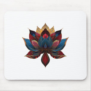 Alfombrilla De Ratón Flor de Loto Vintage Zen Budismo Japonés Yoga _4