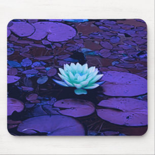 Alfombrilla De Ratón Flor de Lotus Flor Flor Azul Morado Turquesa Flora