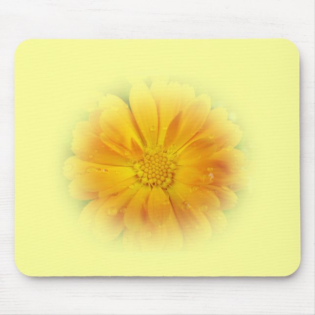 Alfombrilla De Ratón flor de margarita amarillo bonito (Frente)