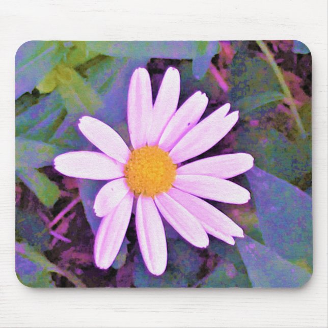 Alfombrilla De Ratón Flor de margarita rosa (Frente)