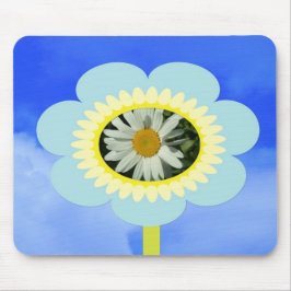 Alfombrilla De Ratón flor de margarita y cielo azul