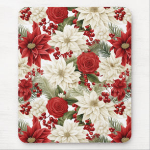 Alfombrilla De Ratón Flor de Nochebuena de Navidad – Diseño Floral de V