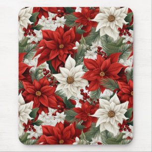 Alfombrilla De Ratón Flor de Nochebuena de Navidad – Diseño Floral de V
