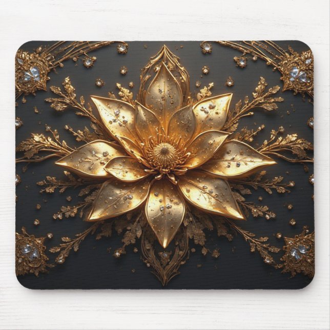Alfombrilla De Ratón Flor de Oro Lujosa (Frente)