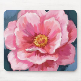 Alfombrilla De Ratón Flor de Peonía Rosa Pintada Acuarela