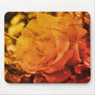Alfombrilla De Ratón Flor de Rosa de Sepia Vintage