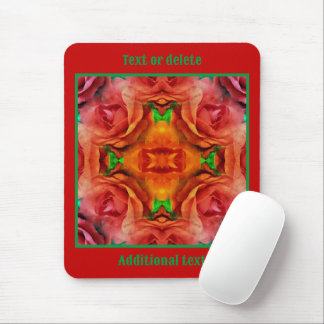 Alfombrilla De Ratón Flor de rosa roja abstracta alterada personalizada