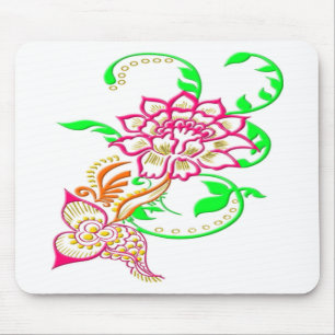 Alfombrilla De Ratón Flor de tatuaje