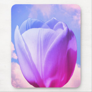 Alfombrilla De Ratón Flor De Tulipán Blanco Tintada