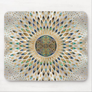 Alfombrilla De Ratón Flor de vida - Abalone Shell y Pearl