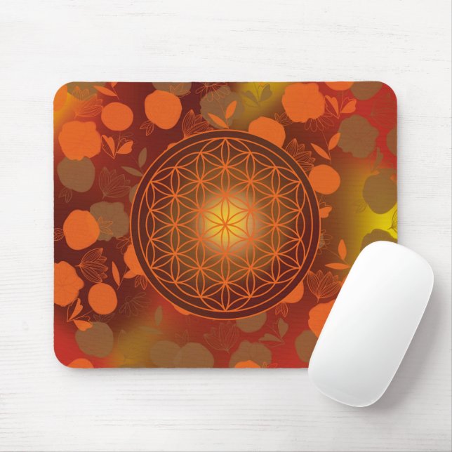 Alfombrilla De Ratón flor de vida, chakra, zen, geométrica sagrada, (Con ratón)