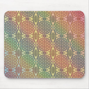 Alfombrilla De Ratón Flor de vida - estampado de grunge de sello 1