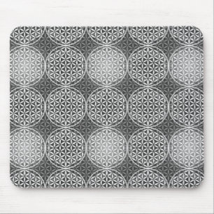 Alfombrilla De Ratón Flor de vida - patrón de sello - gris