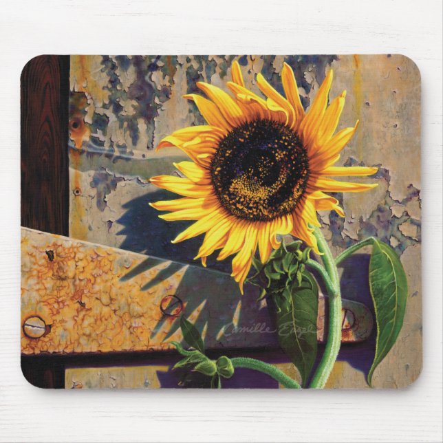 Alfombrilla De Ratón Flor del girasol de Mousepad que pinta a Camilo (Frente)