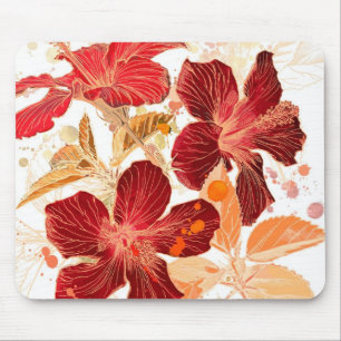 Alfombrilla De Ratón Flor del hibisco - pintura 2 de la acuarela