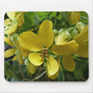 Alfombrilla De Ratón Flor dorada de árbol tropical amarillo