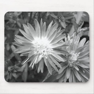 Alfombrilla De Ratón Flor en blanco y negro