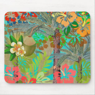 Alfombrilla De Ratón Flor Hawai Hula Vintage Floral Gráfico