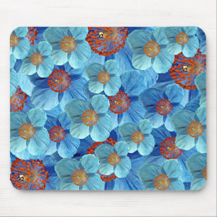 Alfombrilla De Ratón Flor Himalayan azul Mousepad de la amapola