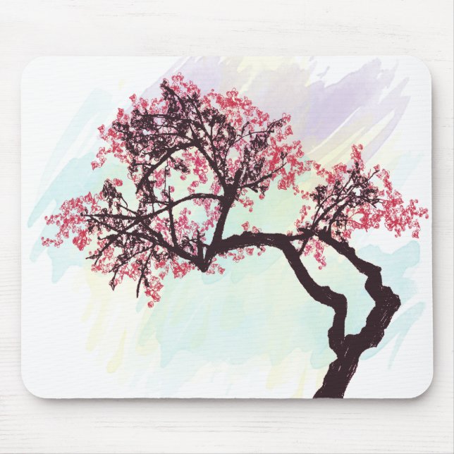 Alfombrilla De Ratón Flor japonés Mousepad del cerezo (Frente)