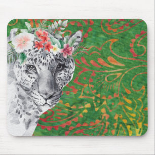 Alfombrilla De Ratón Flor Leopard Jungle Batik