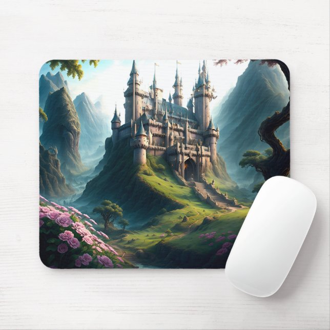 Alfombrilla De Ratón Flor Meadow Castle Mouse Pad (Con ratón)