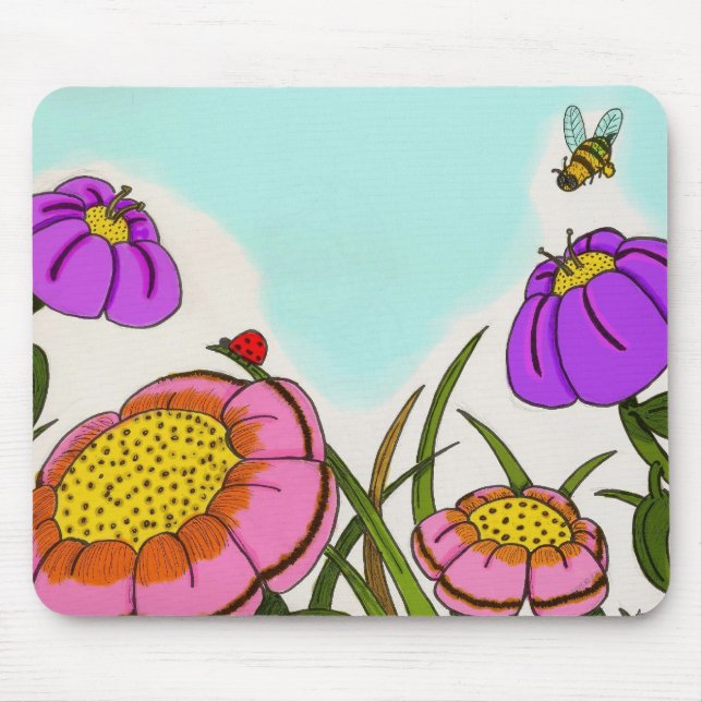 Alfombrilla De Ratón Flor Meadow Mousepad (Frente)