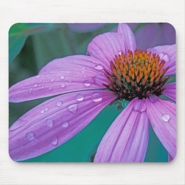 Alfombrilla De Ratón Flor morada de cono con gotas de agua (Frente)