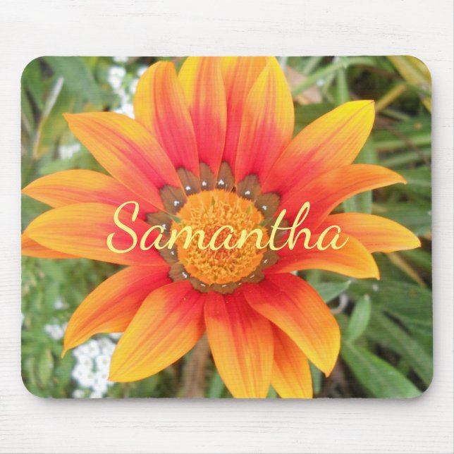 Alfombrilla De Ratón Flor Naranja única personalizada (Frente)
