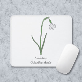 Alfombrilla De Ratón Flor Pastel de Snowdrop Botánica