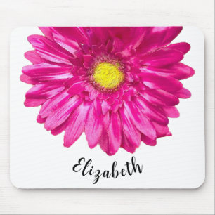 Alfombrilla De Ratón Flor preciosa margarita rosa nombre personalizado