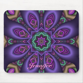 Alfombrilla De Ratón Flor púrpura artística de la fantasía y Mousepad