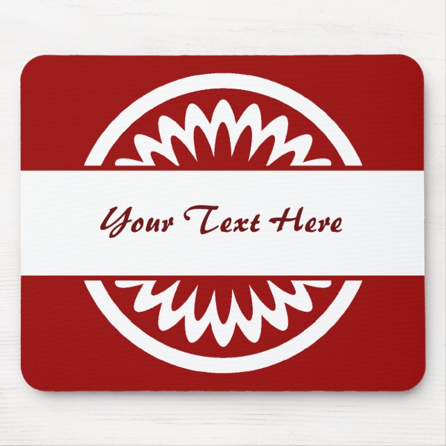 Alfombrilla De Ratón Flor redonda - Rojo rubí (Frente)