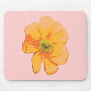 Alfombrilla De Ratón Flor retro/popArt naranja